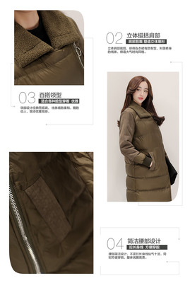 中長款2016年冬季時尚純色通勤西裝領棉衣/棉服優雅